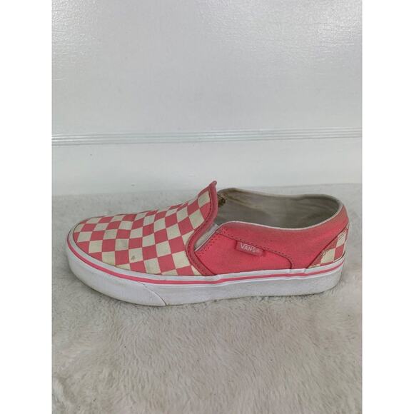 Vans Womens Size 6.5 Pink & White Checkered Slip-On Sneakers - Picture 4 of 9